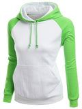 Casual Color Collision Hooded Sweatshirt - WealFeel