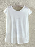 Casual Loose Before Short After Long Printed T-shirt - WealFeel