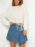 Women's Lace Up Sweater Tops - WealFeel