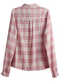 Plaid Casual Loose Button Down Shirt - WealFeel