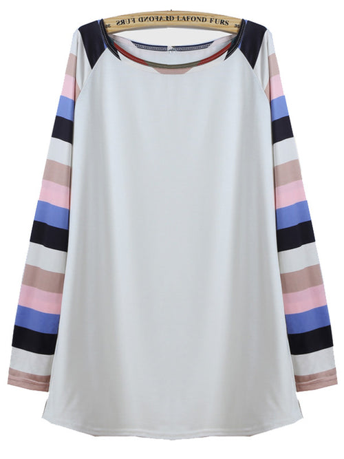 Colored Striped Long-sleeved T-shirt - WealFeel